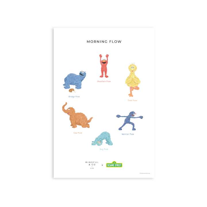 Double-Sided Sesame Street Yoga Poses Print