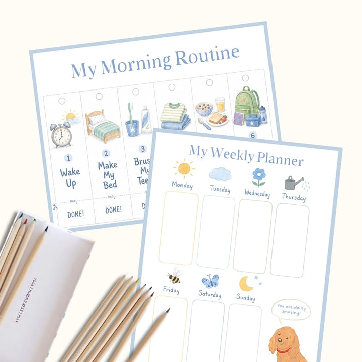 Mindful Routines Kit for Kids – Printable Routine Charts & Visual Schedule (Ages 4–10)