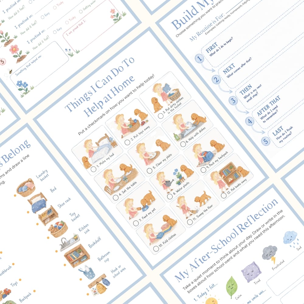 Mindful Routines Kit for Kids – Printable Routine Charts & Visual Schedule (Ages 4–10)