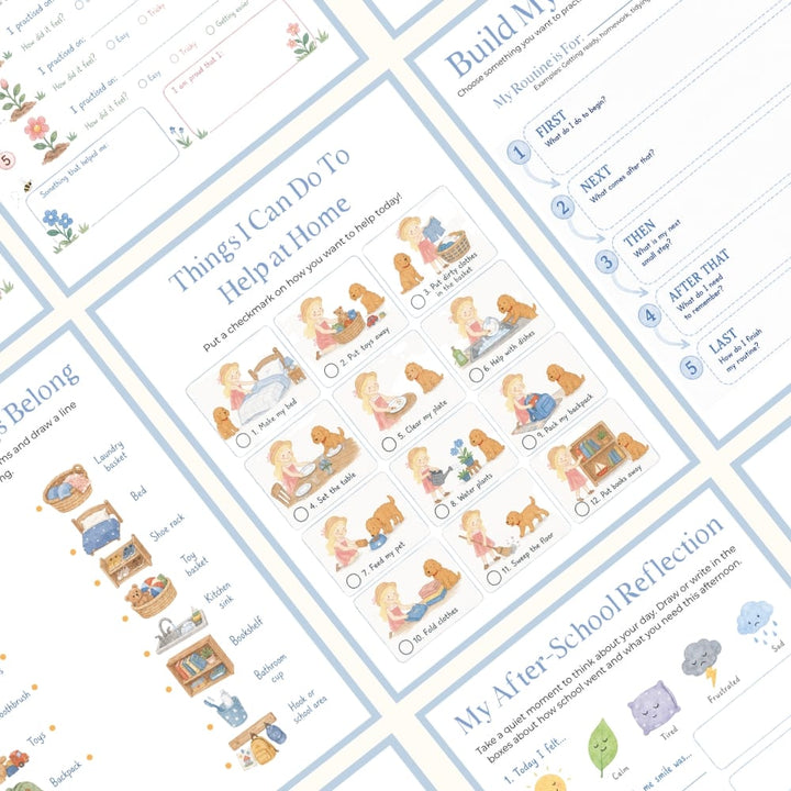 Mindful Routines Kit for Kids – Printable Routine Charts & Visual Schedule (Ages 4–10)