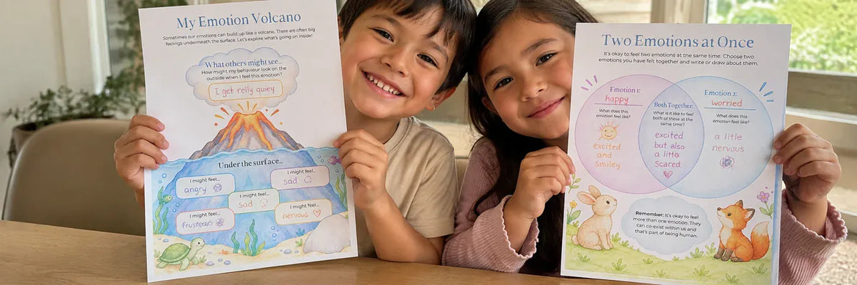 Child using a Mindful Growth printable